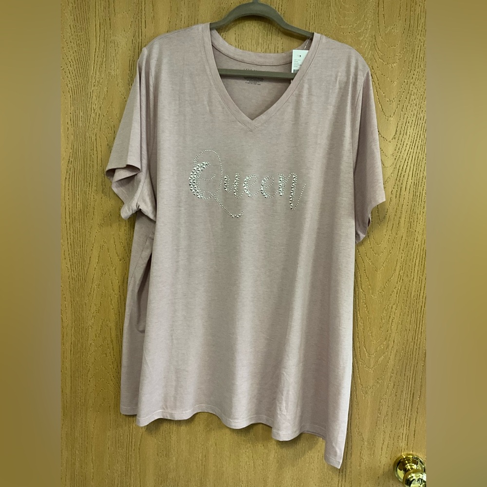 Lane Bryant V-Neck Queen Top - Light Pink